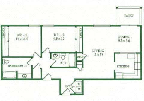 2BR/2BA F Floorplan at Crooked Oak at Loma Verde Preserve
