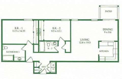 2BR/2BA G Floorplan at Crooked Oak at Loma Verde Preserve