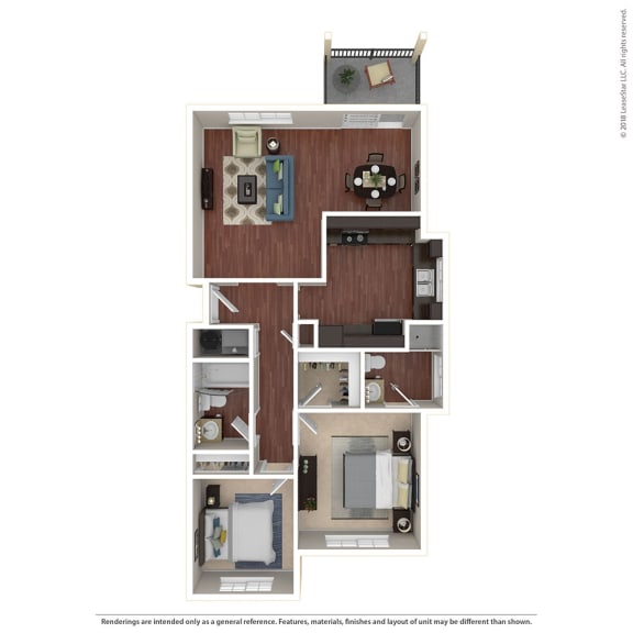 2BR/2BA B Floor Plan at Crooked Oak at Loma Verde Preserve, Novato, CA