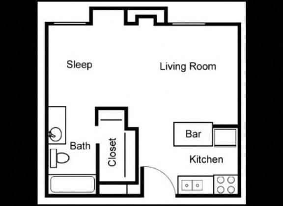 Studio Floorplan at Chatsworth Pointe