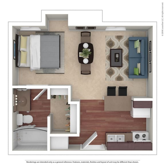 Studio 0 Bed 1 Bath Floor Plan at Chatsworth Pointe, Canoga Park, CA