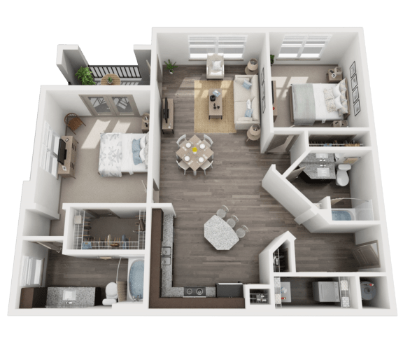 Floor Plan  B2 Floor Plan - Conroe Apartments Floor Plan