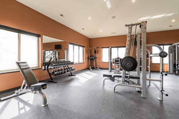 24 hour fitness center at 360 at Jordan West in West Des Moines, IA