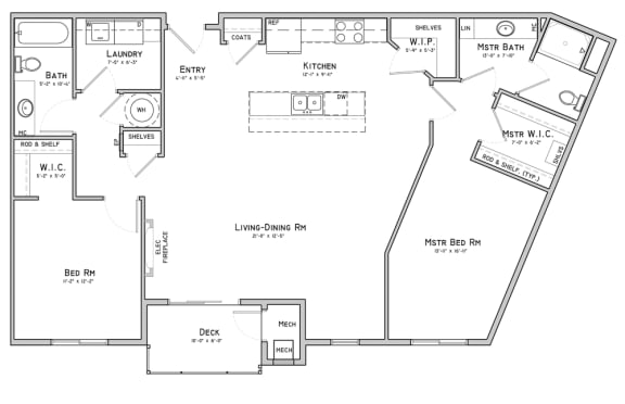 Unit C4-Bent Building-2 bedroom apartment at 360 at Jordan West best new apartments West Des Moines IA 50266