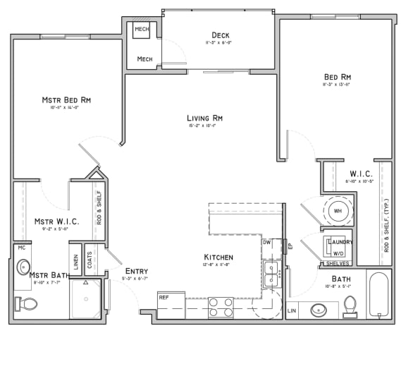 Unit C5-Bent Building-2 bedroom apartment at 360 at Jordan West best new apartments West Des Moines IA 50266