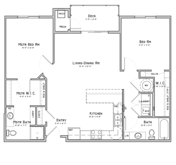 Unit C1A-2 bedroom apartment at 360 at Jordan West best new apartments West Des Moines IA 50266
