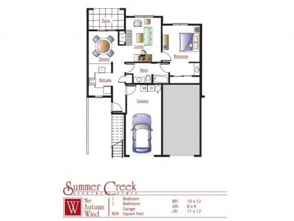 a floor plan of a house with bedrooms and a garage