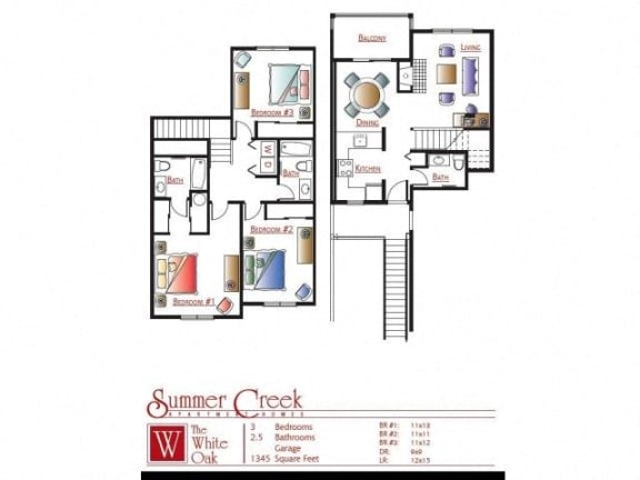 Floor Plan  a floor plan of a home with a mix of bedrooms and baths