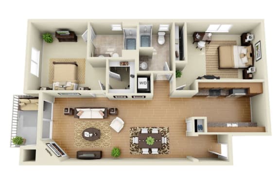 Floor Plan at The Verandas, Canoga Park, CA, 91304