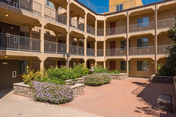 Lush courtyards at The Verandas, California