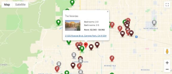 Map at The Verandas, Canoga Park, CA, 91304