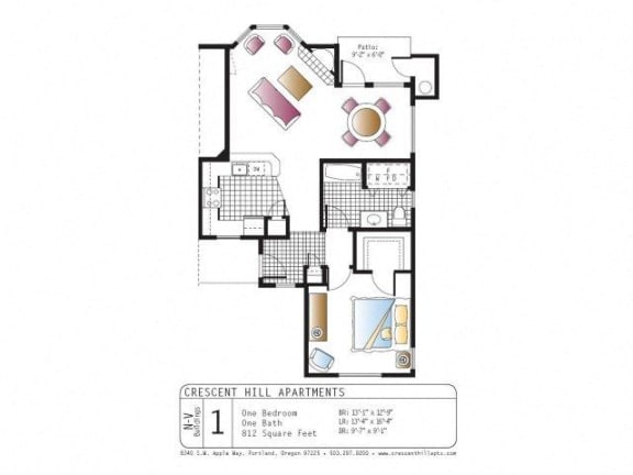 a floor plan of a house with a bedroom and a living room