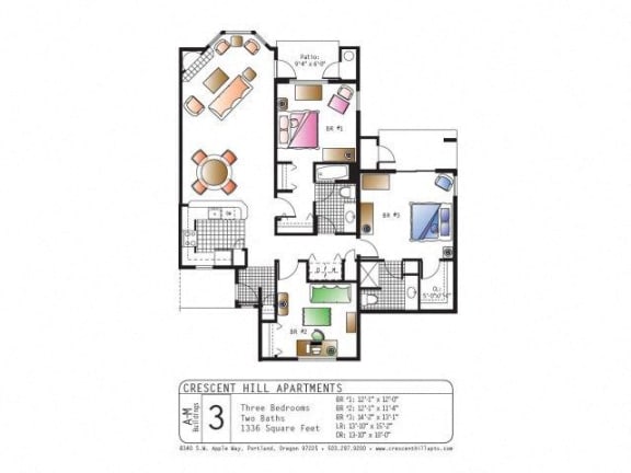 a floor plan of a house with bedrooms and a living room