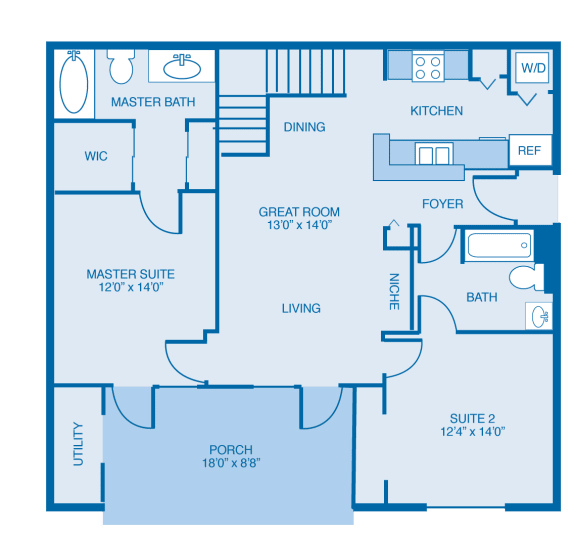 Cumberland Floor Plan Cumberland Floor Plan at Reserve at North River, Tuscaloosa, Alabama