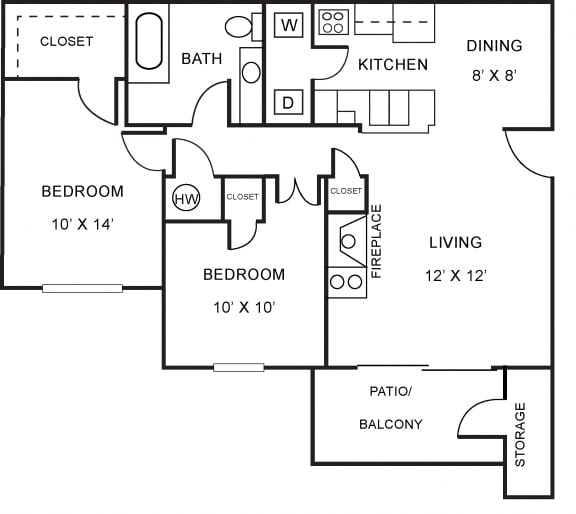 Two Bedroom, One Bath Apartment at Madison Prairie Point, O&#x27;Fallon