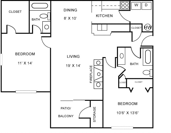 Two Bedroom, Two Bath Apartment at Madison Prairie Point, Missouri