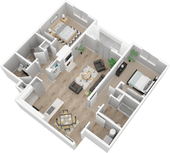 Two bedroom Floor Plan l Park Place Apartments in Reno, NV