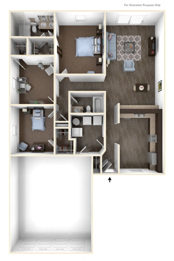 Floor Plan  Magnolia duplex 3 Bed, 2 Bath 1,263 Sq.Ft. at Regency Preserve, Avon, IN 46123