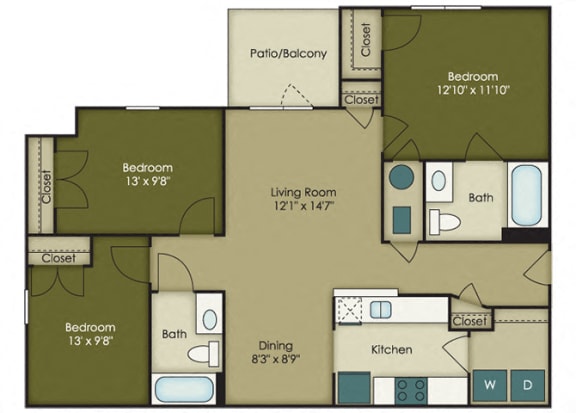Affordable 3 bedroom  Apartments