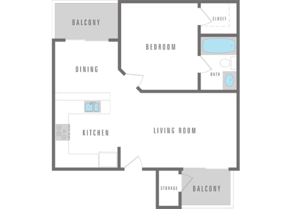 Floor Plan  1 bed and 1 bath