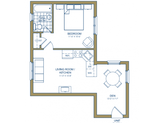 1 bedroom floor plan