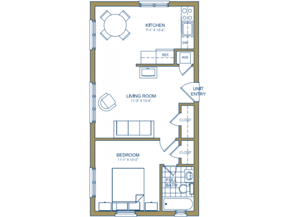 1 bedroom floor plan