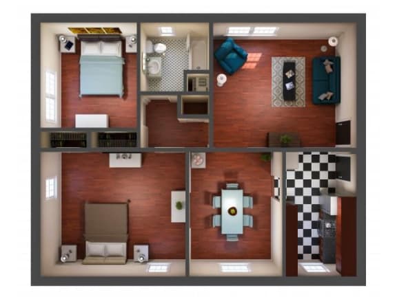 2 bedroom plan
