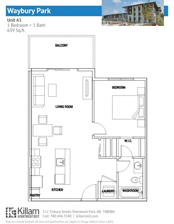 Unit A1 1 Bedroom + 1 Bath