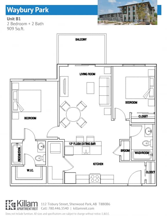 Unit B1 2 Bedroom + 2 Bath