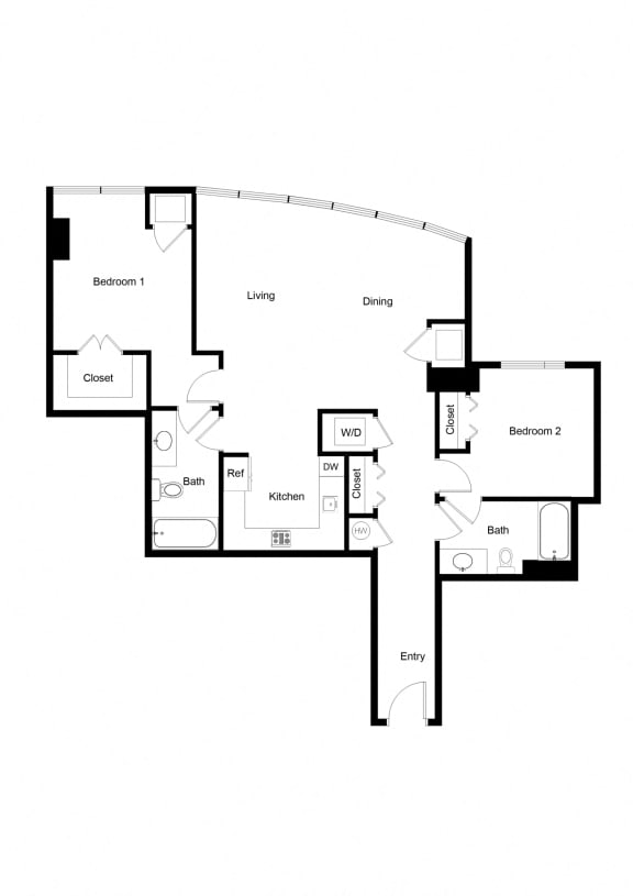 2x2 B09-1 Floor Plan