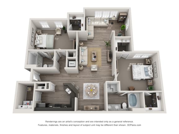 1463 Sq Ft Dixon Sunroom Floor Plan at Greystone Pointe, Knoxville, TN