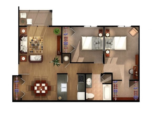 Two Bedroom One Bath at Higgins Estates Apartments, Athens