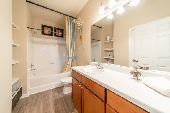Interior bathroom at Rose Heights Apartments, Raleigh, North Carolina