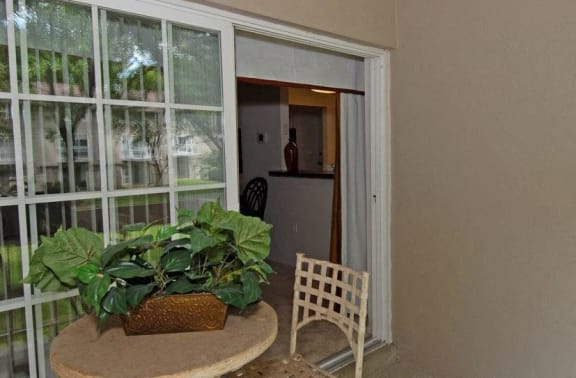 Private Patio/Balcony with Dining Tables at The Brook at Columbia, Columbia, MD