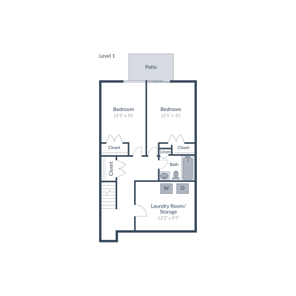 5 Bedroom 2.5 Bath Townhome Floor Plan at The Brook at Columbia, Maryland