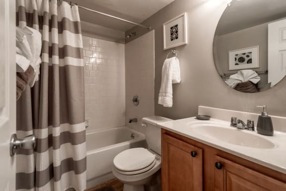 Master Bath with Soaking Tub with Tile Surround at The Brook at Columbia, Maryland, 21044