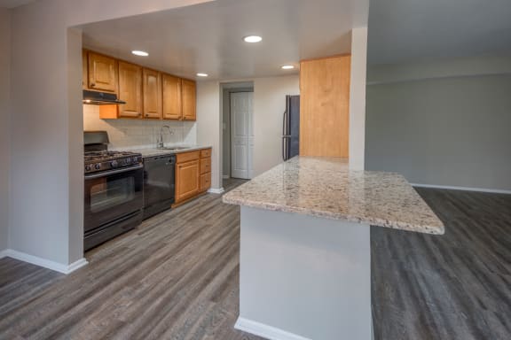 Modular Kitchen with Granite Countertops at The Brook at Columbia, Columbia, MD 21044