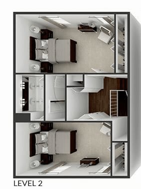 two bedroom townhome floor plan