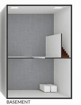 basement of two bedroom townhome
