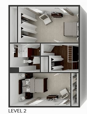 2 bedroom townhome floor plan