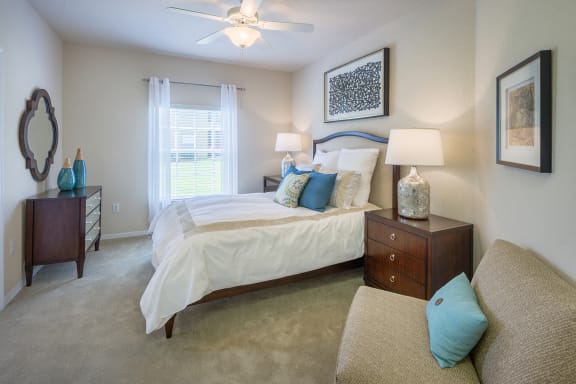 Park Del Mar Apartments lighted ceiling fan in living rooms and bedrooms