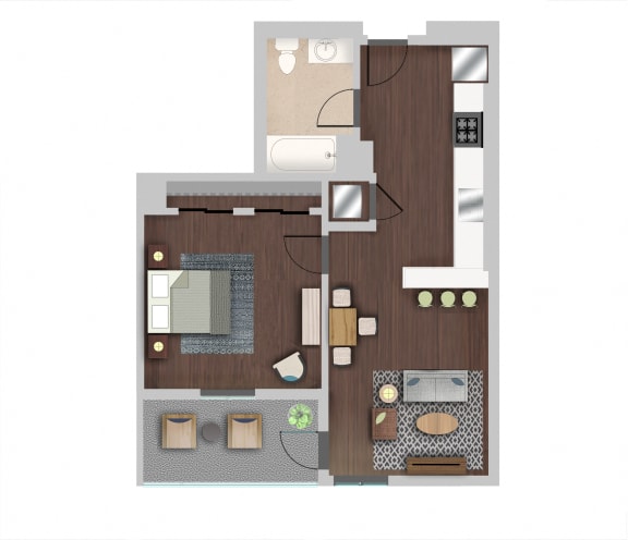 A3 Floor Plan at Berkshire K2LA, Los Angeles, 90005
