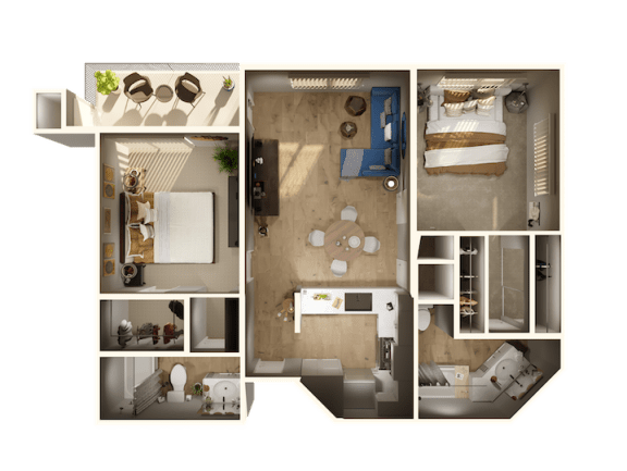 Harbor Cliff Apartments 2 Bedroom Apartment Floor Plan