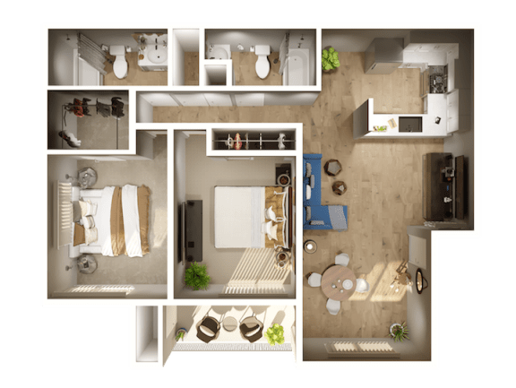 Harbor Cliff Apartments 2 Bedroom Apartment Floor Plan