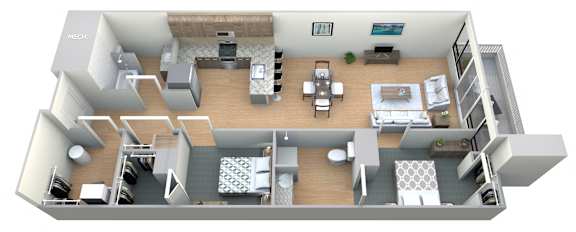 Cowley Floor Plan Cowley Floor Plan at M Apartments, Spokane, 99201