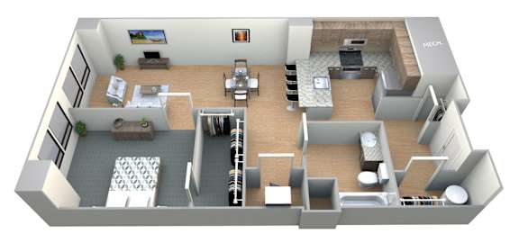 Floor Plan  Cannon Floor Plan at M Apartments, Spokane