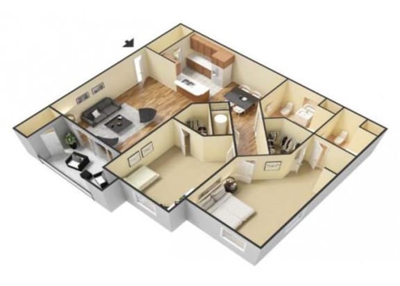 The Santa Rosa floor plan. l Canyon Vista Apartments in Sparks NV