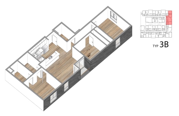 2 Bedroom 2 Bathroom Floor Plan 2 Bedroom 2 Bathroom Floor Plan at Lido Apartments - 1532 Brockton Ave, California, 90025