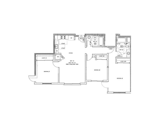  Floor Plan 3 Bed &#x2B; 2 Bath