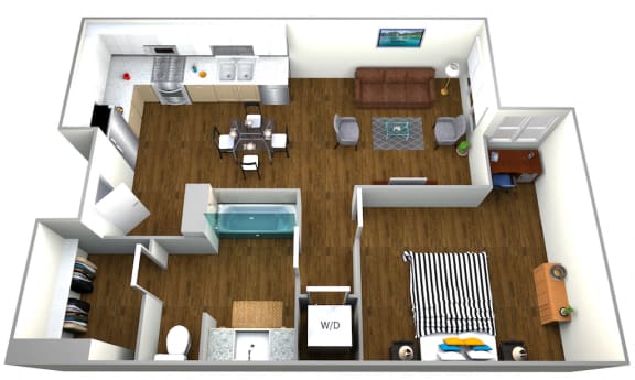 The Roy 1 Bedroom Apartment Type C Floor Plan